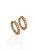 Argola AUSTRIA M cravejada com zirconias ovais folheada ouro - Imagem 2