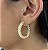 Argola AUSTRIA M cravejada com zirconias ovais folheada ouro - Imagem 1