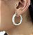 Argola AUSTRIA M cravejada com zirconias ovais folheada prata - Imagem 1