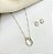 Conjunto LALIS colar mini pérolas com pingente de gota cristal folheada a ouro - Imagem 1