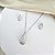 Conjunto LONDON colar gota cravejada folheada a prata - Imagem 1