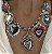 Colar KANSAS mix corações boho detalhes vermelho e prateado - Imagem 1