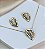 Conjunto PILAR colar oval TEXTURIZADO folheada a ouro - Imagem 1