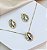 Conjunto PILAR colar oval liso folheada a ouro - Imagem 1