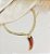 Choker aro ALESSIA com corrente e pingente dente Folheada A ouro - Imagem 1
