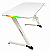 Mesa Gamer Branca RGB, Porta Copos, Suporte Fone, LED USB, Tampo 100×60 cm, Nuker MG002 Bright - Imagem 1