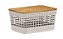 Cesto Organizador Grid c/Tampa de Bambu 2,5L Bege (ref.CG155) - Imagem 1