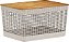Cesto Organizador Grid c/Tampa de Bambu 20L Chumbo (ref.CG355) - Imagem 1