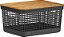 Cesto Organizador Grid c/Tampa de Bambu 08L Preto (ref.CG255) - Imagem 1