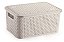 Cesto Organizador c/Tampa Rattan Branco M 8L (ref.068/B) - Imagem 1