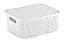 Cesto Organizador c/Tampa Rattan Branco P 4L (ref.062/B) - Imagem 1