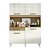 Cozinha Compacta 3308 4Pts Aramóveis Off/Castanho 168X121X38 - Imagem 2