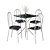 Mesa Quadrada Prata Floripa Com 4 Cadeiras Alicante Fabone 75X75X75 - Imagem 3