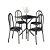 Mesa 4 Cadeiras Preta Floripa Fabone 75X75X75 - Imagem 2