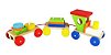 Trem Educativo Pedagógico 7 Peças Geométricas Brinquedo - Imagem 4