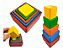 Brinquedo Infantil Montessori Cubo Encaixe Madeira Colorido - Imagem 1