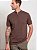 Camiseta Urban Manga Curta Gola Alta Com Zíper Marrom - Imagem 1