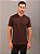 Polo Calvin Klein Manga Curta Masculino Slim Meio Zíper Marrom - Imagem 1
