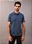 Polo Masculina Calvin Klein Manga Curta Logo Silver Jersey Indigo - Imagem 1