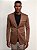 Blazer Raffer Malha Slim com Forro Listrado Mocha Mousse - Imagem 1