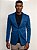 Blazer Raffer Malha Slim com Forro Listrado Azul Forte - Imagem 1