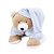 Pelúcia Que Vira Travesseiro Meu 1° Puppet Urso Nino Azul Bebê - Zip - Imagem 1