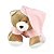 Pelúcia Que Vira Travesseiro Meu 1° Puppet Urso Nino Rosa Bebê - Zip - Imagem 1