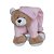 Pelúcia Que Vira Travesseiro Meu 1° Puppet Urso Nino Rosa Bebê - Zip - Imagem 3