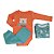 Kit Conjunto Body 3 Peças Bebê em Suedine 100% Algodão Urso Laranja e Verde - Kiko Baby - Imagem 2