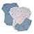 Kit Conjunto Body 3 Peças Bebê em Suedine 100% Algodão Florzinha/Poá Azul - Kiko Baby - Imagem 1