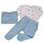 Kit Conjunto Body 3 Peças Bebê em Suedine 100% Algodão Florzinha/Poá Azul - Kiko Baby - Imagem 2
