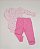 Kit Conjunto Body 3 Peças Bebê em Suedine 100% Algodão Princesa/listrado Rosa - Kiko Baby - Imagem 3