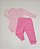 Kit Conjunto Body 3 Peças Bebê em Suedine 100% Algodão Princesa/listrado Rosa - Kiko Baby - Imagem 4