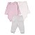 Kit Conjunto Body 3 Peças Bebê em Suedine 100% Algodão Princesa/listrado Off-white - Kiko Baby - Imagem 1
