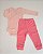 Kit Conjunto Body 3 Peças Bebê em Suedine 100% Algodão Princesa/listrado Salmão - Kiko Baby - Imagem 4
