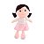 Pelúcia Boneca De Pano Infantil Antialérgica Zoe Saia Rosa - Imagem 3