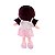 Pelúcia Boneca De Pano Infantil Antialérgica Zoe Saia Rosa - Imagem 4