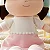 Pelúcia Boneca De Pano Infantil Antialérgica Zoe Saia Rosa - Imagem 2