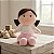 Pelúcia Boneca De Pano Infantil Bordada Zoe Saia Rosa Zip - Imagem 1