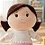 Pelúcia Boneca De Pano Infantil Bordada Zoe Saia Rosa Zip - Imagem 3