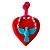 Coração Bordado Divino Vermelho (25x16x3cm) - Imagem 1