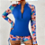 Conjunto top de mangas e short feminino praia/banho UV+ Protection (Cores) - Imagem 2