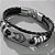 Pulseira De Couro Bracelete Viking Masculino Lobo Fenrir - Imagem 2