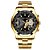 Relógio Masculino Original MREURIO Pulso Quartzo Dourado Aço - Imagem 1