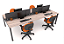 Plataforma Office 4lugares em 25mm -1,60 - Pés em Aço - Caixa Tomada e Calha- Homeoffice - Imagem 1