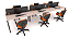 Plataforma Office 6 Lugares-25MM-1,40-Pé Metálico - Caixa para Tomadas e Calhas -HOMEOFFICE - Imagem 2
