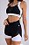 BERMUDA SHORT SINTONIA MOOVE PRETO COM BRANCO - Imagem 2