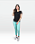 CAMISETA SINTONIA HOLIDAY PRETO COM AZUL TURQUESA - Imagem 1