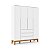 Roupeiro Nature Clean 4 Portas Branco Soft/Eco Wood - Matic Móveis - Imagem 1