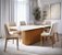 Mesa de jantar Living - Vidro retangular off white / base cinamomo - Imagem 1